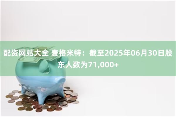 配资网站大全 麦格米特：截至2025年06月30日股东人数为71,000+