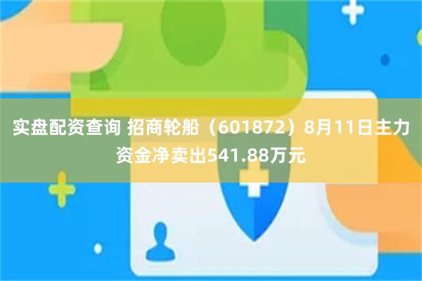 实盘配资查询 招商轮船（601872）8月11日主力资金净卖出541.88万元
