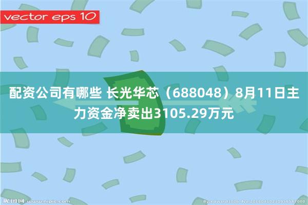 配资公司有哪些 长光华芯（688048）8月11日主力资金净卖出3105.29万元