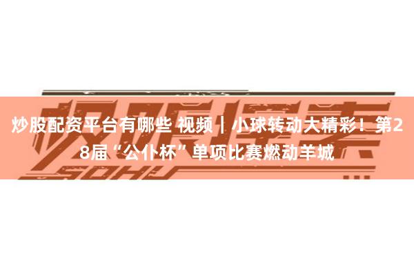 炒股配资平台有哪些 视频｜小球转动大精彩！第28届“公仆杯”单项比赛燃动羊城