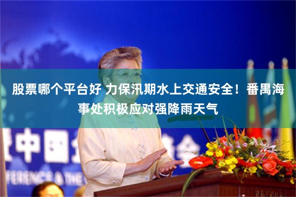 股票哪个平台好 力保汛期水上交通安全!番禺海事处积极应对强降雨天气