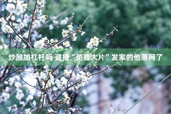 炒股加杠杆吗 盗播“免费大片”发家的他落网了