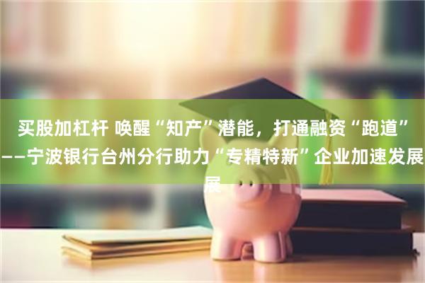 买股加杠杆 唤醒“知产”潜能，打通融资“跑道”——宁波银行台州分行助力“专精特新”企业加速发展