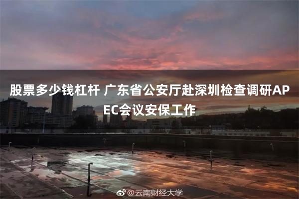 股票多少钱杠杆 广东省公安厅赴深圳检查调研APEC会议安保工作
