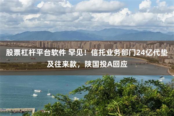 股票杠杆平台软件 罕见！信托业务部门24亿代垫及往来款，陕国投A回应