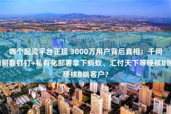 哪个配资平台正规 3000万用户背后真相：千问办公如何靠钉钉+私有化部署拿下蚂蚁、汇付天下等硬核B端客户？