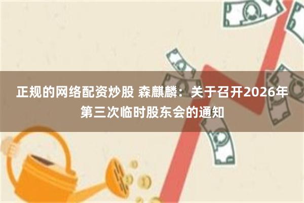 正规的网络配资炒股 森麒麟：关于召开2026年第三次临时股东会的通知